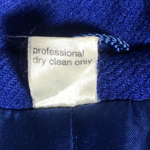 Vintage Steilmann Womens 10 Blue Wool Double Breasted Overcoat 80s - Picture 3 of 15